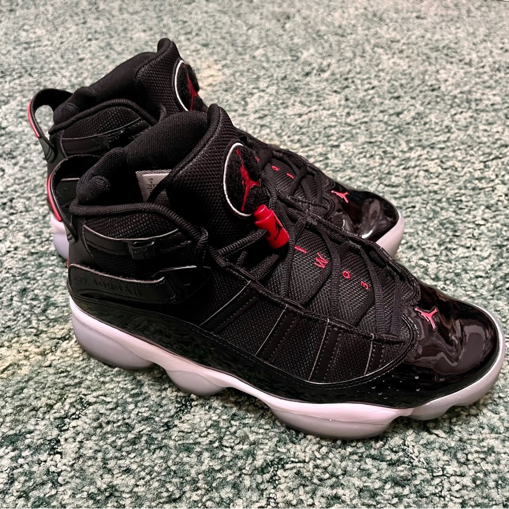 Men's Size 9 - Nike Air Jordan 6 Rings Black Gym Red White 322992-064